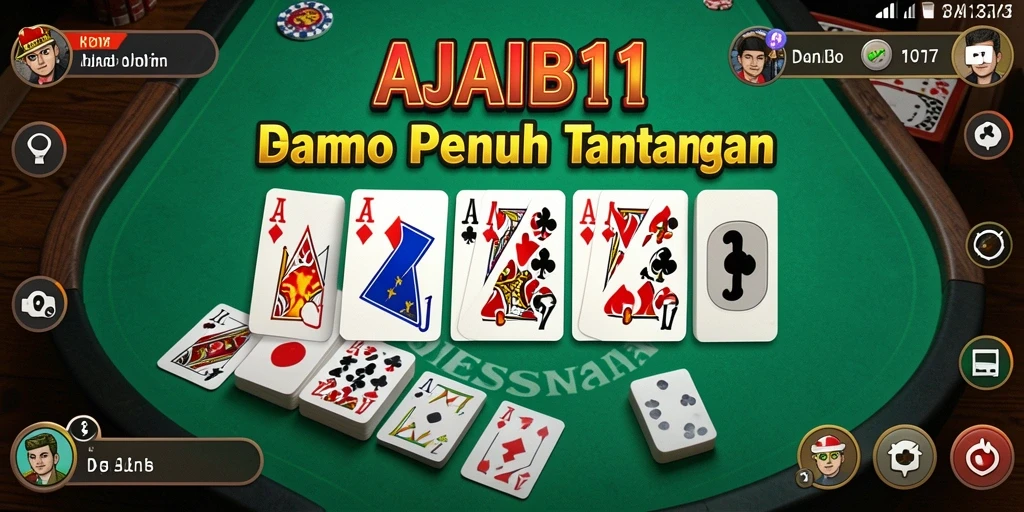 Tampilan menarik AJAIB11 dengan gameplay Domino yang seru.