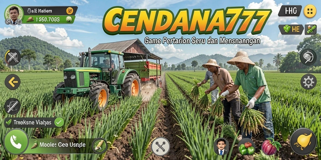 Tampilan gameplay CENDANA777 dengan kebun yang indah dan berwarna warni.
