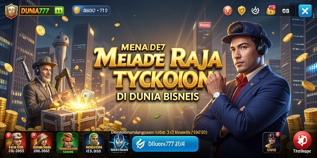 Tangkapan layar utama DUNIA777 menunjukkan gameplay Tycoon yang menarik.