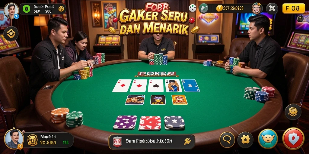 Tampilan gameplay poker yang seru dan kompetitif di FO8.