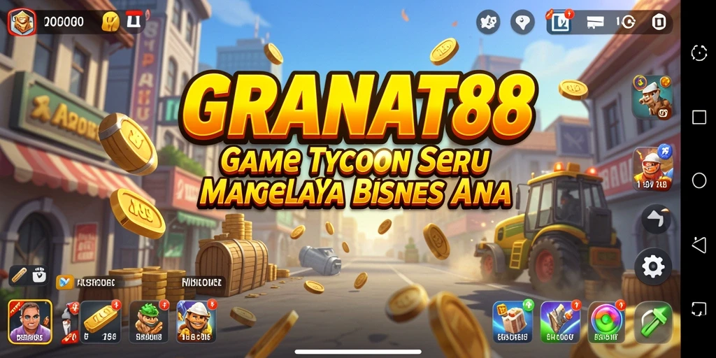 Tangkapan layar gameplay GRANAT88 menampilkan kegiatan membangun kerajaan bisnis yang menarik.