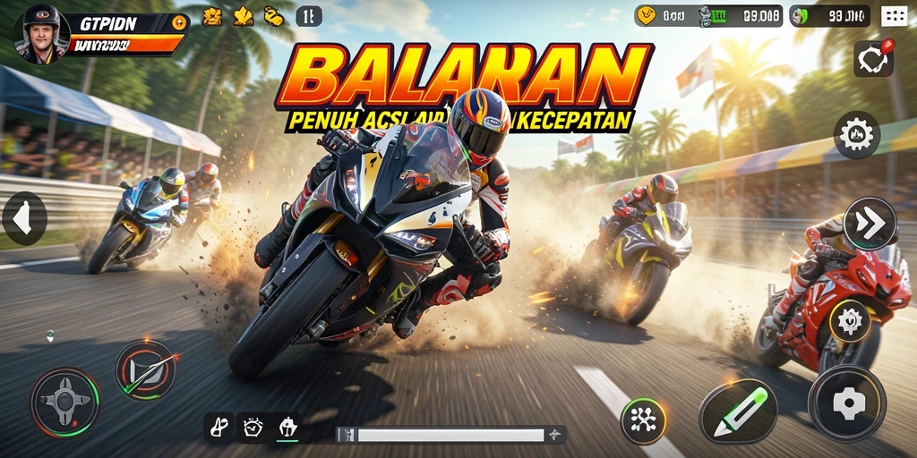 Tampilan aksi seru dalam balapan motor GTPIDN.