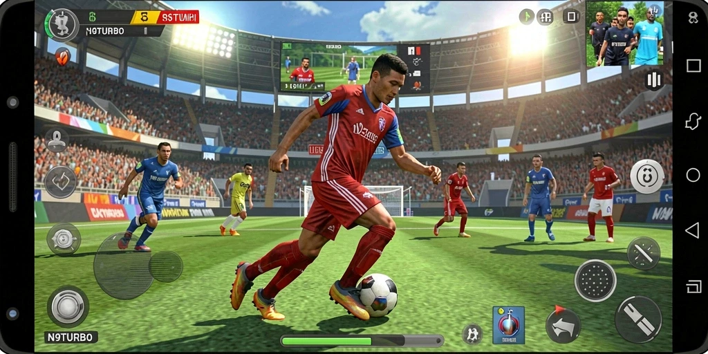 Tampilan gameplay seru di N9TURBO dengan aksi olahraga menegangkan.