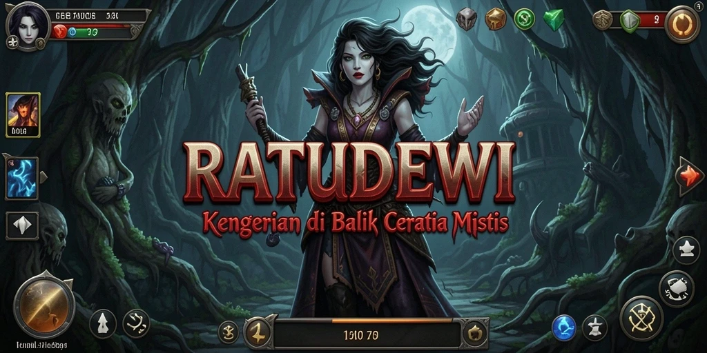 Screenshot gameplay menakutkan dari RATUDEWI, memperlihatkan suasana mencekam.