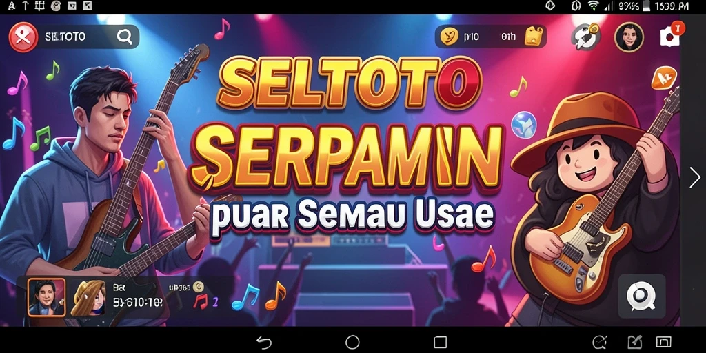 Tangkapan layar utama SELTOTO menampilkan gameplay musik yang mengasyikkan.