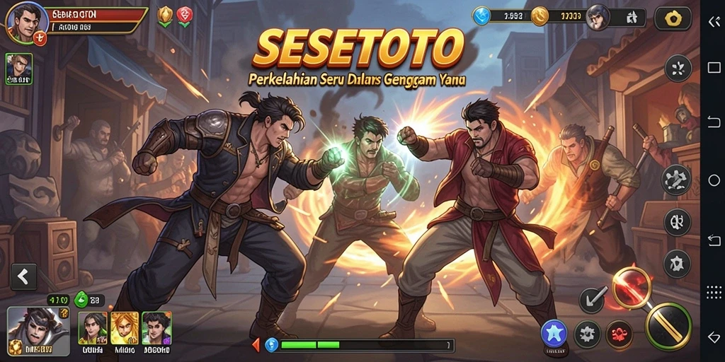 Gameplay SESETOTO yang intens dan mendebarkan dalam pertempuran Fighting.