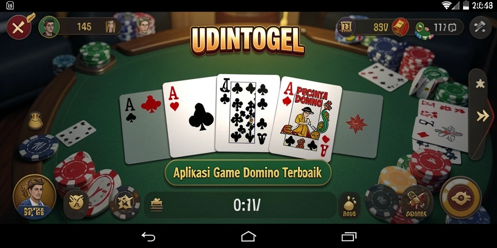 Screenshot gameplay UDINTOGEL menampilkan aksi seru permainan Domino.