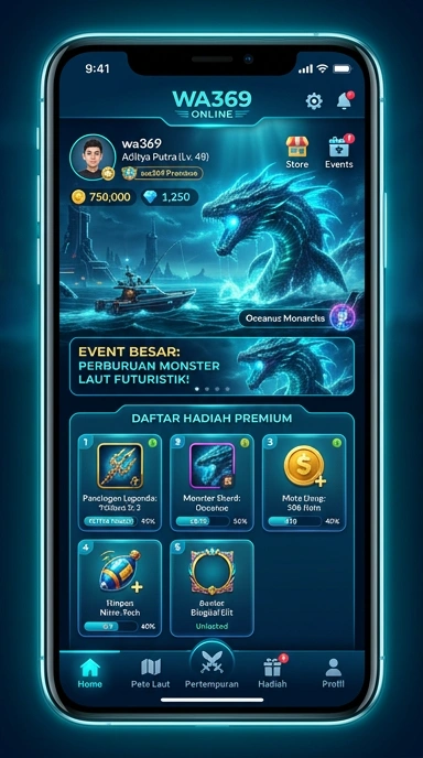 Screenshot aplikasi wa369 saat menunjukkan katalog aplikasi terbaru.